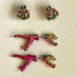 Colorful Panther and Fly Earring Bundle